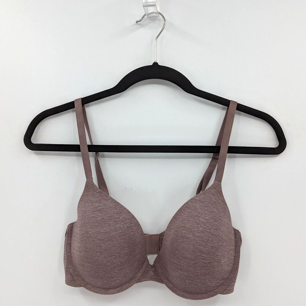 Victoria's Secret Bra Women's 34D Pink Gray Heather Uplift Semi Demi T-shirt